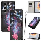 For Tecno Camon 40 Pro 4G Colored Drawing Pattern Leather Phone Case(Dragonfly) - 1