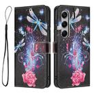 For Tecno Camon 40 Pro 4G Colored Drawing Pattern Leather Phone Case(Dragonfly) - 3