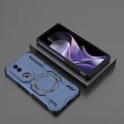 For vivo V50 5G Global Butterfly Armor MagSafe Magnetic Ring Shockproof Phone Case(Blue) - 2
