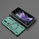For vivo V50 5G Global Butterfly Armor MagSafe Magnetic Ring Shockproof Phone Case(Light Green) - 2