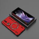 For vivo V50 5G Global Butterfly Armor MagSafe Magnetic Ring Shockproof Phone Case(Red) - 2