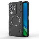 For vivo Y29 4G Global Butterfly Armor MagSafe Magnetic Ring Shockproof Phone Case(Black) - 1