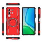 For vivo Y29 4G Global Butterfly Armor MagSafe Magnetic Ring Shockproof Phone Case(Red) - 3