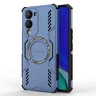 For vivo Y19 5G Global / T4 Lite 5G Butterfly Armor MagSafe Magnetic Ring Shockproof Phone Case(Blue) - 1
