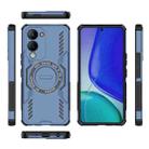 For vivo Y19 5G Global / T4 Lite 5G Butterfly Armor MagSafe Magnetic Ring Shockproof Phone Case(Blue) - 3