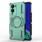 For vivo Y19 5G Global / T4 Lite 5G Butterfly Armor MagSafe Magnetic Ring Shockproof Phone Case(Light Green) - 1