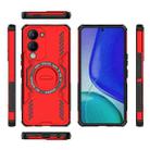 For vivo Y19 5G Global / T4 Lite 5G Butterfly Armor MagSafe Magnetic Ring Shockproof Phone Case(Red) - 3