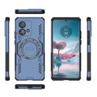 For Motorola Edge 40 Neo 5G Butterfly Armor MagSafe Magnetic Ring Shockproof Phone Case(Blue) - 3
