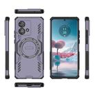 For Motorola Edge 40 Neo 5G Butterfly Armor MagSafe Magnetic Ring Shockproof Phone Case(Purple) - 3
