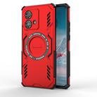 For Motorola Edge 40 Neo 5G Butterfly Armor MagSafe Magnetic Ring Shockproof Phone Case(Red) - 1
