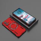 For Motorola Edge 40 Neo 5G Butterfly Armor MagSafe Magnetic Ring Shockproof Phone Case(Red) - 2