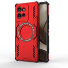 For Motorola Edge 50 5G Global Butterfly Armor MagSafe Magnetic Ring Shockproof Phone Case(Red) - 1