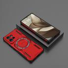 For Motorola Edge 50 5G Global Butterfly Armor MagSafe Magnetic Ring Shockproof Phone Case(Red) - 2