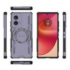 For Motorola Edge 50 Fusion 5G Global Butterfly Armor MagSafe Magnetic Ring Shockproof Phone Case(Purple) - 3