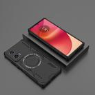 For Motorola Edge 50 Fusion 5G Global Butterfly Armor MagSafe Magnetic Ring Shockproof Phone Case(Black) - 2