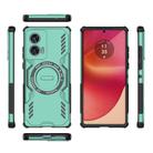 For Motorola Edge 50 Fusion 5G Global Butterfly Armor MagSafe Magnetic Ring Shockproof Phone Case(Light Green) - 3