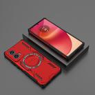 For Motorola Edge 50 Fusion 5G Global Butterfly Armor MagSafe Magnetic Ring Shockproof Phone Case(Red) - 2