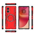 For Motorola Edge 50 Fusion 5G Global Butterfly Armor MagSafe Magnetic Ring Shockproof Phone Case(Red) - 3