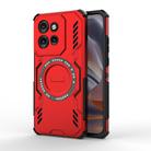 For Motorola Edge 50 Neo 5G Global Butterfly Armor MagSafe Magnetic Ring Shockproof Phone Case(Red) - 1