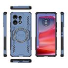 For Motorola Edge 50 Pro 5G Global Butterfly Armor MagSafe Magnetic Ring Shockproof Phone Case(Blue) - 3