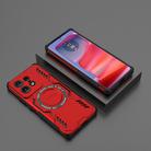 For Motorola Edge 50 Pro 5G Global Butterfly Armor MagSafe Magnetic Ring Shockproof Phone Case(Red) - 2