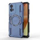 For Motorola Moto G34 5G Butterfly Armor MagSafe Magnetic Ring Shockproof Phone Case(Blue) - 1