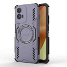 For Motorola Moto G34 5G Butterfly Armor MagSafe Magnetic Ring Shockproof Phone Case(Purple) - 1
