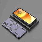 For Motorola Moto G34 5G Butterfly Armor MagSafe Magnetic Ring Shockproof Phone Case(Purple) - 2