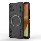 For Motorola Moto G34 5G Butterfly Armor MagSafe Magnetic Ring Shockproof Phone Case(Black) - 1
