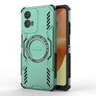 For Motorola Moto G34 5G Butterfly Armor MagSafe Magnetic Ring Shockproof Phone Case(Light Green) - 1