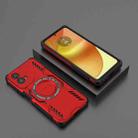 For Motorola Moto G34 5G Butterfly Armor MagSafe Magnetic Ring Shockproof Phone Case(Red) - 2