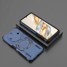 For Honor X60 5G Butterfly Armor MagSafe Magnetic Ring Shockproof Phone Case(Blue) - 2