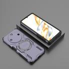 For Honor X60 5G Butterfly Armor MagSafe Magnetic Ring Shockproof Phone Case(Purple) - 2