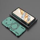 For Honor X60 5G Butterfly Armor MagSafe Magnetic Ring Shockproof Phone Case(Light Green) - 2