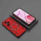 For Honor 400 Pro 5G Global 160.8mm Butterfly Armor MagSafe Magnetic Ring Shockproof Phone Case(Red) - 2