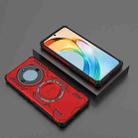 For Honor X50 5G Butterfly Armor MagSafe Magnetic Ring Shockproof Phone Case(Red) - 2