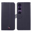 For Sony Xperia 1 VII ABEEL Delicate Texture Splicing RFID Leather Phone Case(Blue) - 1