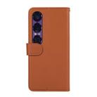 For Sony Xperia 1 VII ABEEL Delicate Texture Splicing RFID Leather Phone Case(Brown) - 3