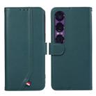 For Sony Xperia 1 VII ABEEL Delicate Texture Splicing RFID Leather Phone Case(Green) - 1