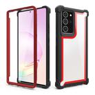 For Samsung Galaxy Note20 Four-corner Shockproof All-inclusive Transparent Space Protective Case(Black Red) - 1