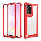 For Samsung Galaxy Note20 Four-corner Shockproof All-inclusive Transparent Space Protective Case(Red) - 1