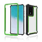 For Samsung Galaxy S20 Four-corner Shockproof All-inclusive Transparent Space Protective Case(Black Green) - 1