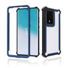 For Samsung Galaxy S20 Four-corner Shockproof All-inclusive Transparent Space Protective Case(Black Blue) - 1