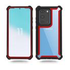 For Samsung Galaxy S20 Four-corner Shockproof All-inclusive Transparent Space Protective Case(Black Red) - 1