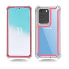 For Samsung Galaxy S20 Four-corner Shockproof All-inclusive Transparent Space Protective Case(Pink White) - 2