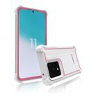 For Samsung Galaxy S20 Four-corner Shockproof All-inclusive Transparent Space Protective Case(Pink White) - 3