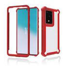 For Samsung Galaxy S20 Four-corner Shockproof All-inclusive Transparent Space Protective Case(Red) - 1