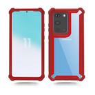 For Samsung Galaxy S20 Four-corner Shockproof All-inclusive Transparent Space Protective Case(Red) - 2