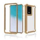 For Samsung Galaxy S20 Plus Four-corner Shockproof All-inclusive Transparent Space Protective Case(Gold) - 1