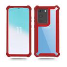 For Samsung Galaxy S20 Plus Four-corner Shockproof All-inclusive Transparent Space Protective Case(Red) - 1